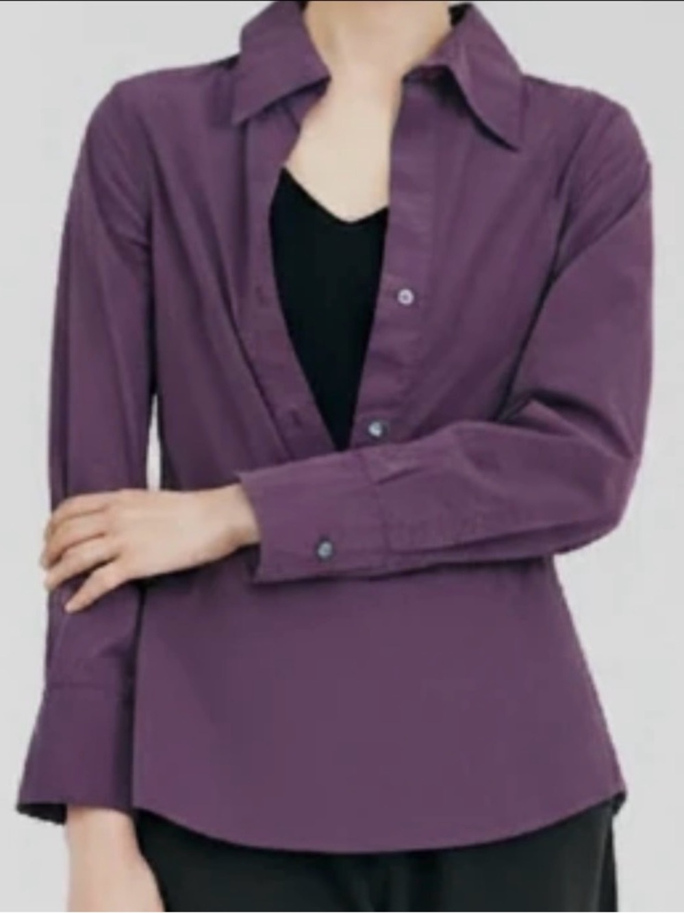 Purple/Mauve Button-Front Blouse
